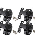 Eight Piece Table Leaf Locks Black Zinc Alloy Extension Connectors, includes four locks and screws, ideal for tight fit assembly.
