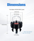 Four Pack 188-512 Primer Bulbs For Small Engine Tools Snap In Replacement For Chainsaws, Leaf Blowers, Trimmers diagram