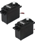 Metal Gear Digital Servo Motor With 360 Degree Continuous Rotation And Horn Set For RC Cars Robots Helicopters Airplanes And Models Coreless Motor Double Ball Bearings 41x20x43 mm 45 G 3 To 7.2 V, two servo motors