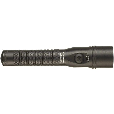 Beefy 375 Lumen Tactical Flashlight With Dual Switch Technology And TEN TAP Programmable Modes Black Without Charger shown side view