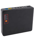 Compact Mini Ups Battery Backup With 20800Mah Capacity Keeps Your Router Running Smooth Through Severe Lightning Strikes Delivers Completely Hassle Free Operation Usa Plug, black device with ports.