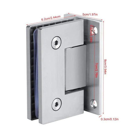 Soft Close Glass Shower Door Hinge Clip For 8-10mm Toughened Glass 90 Degree Frameless Stainless Steel Wall Bracket 1Pc