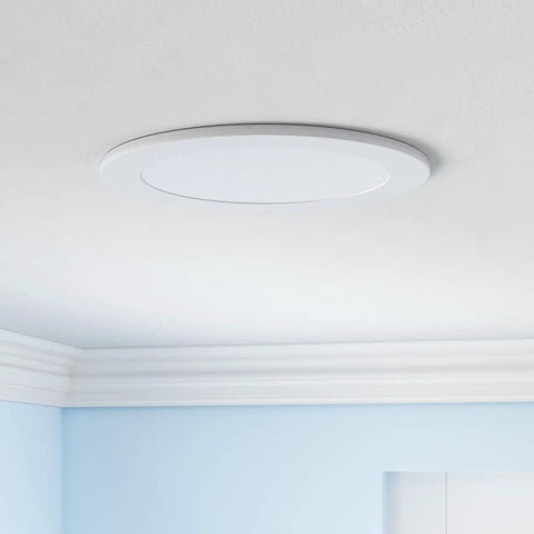 Ceiling view of Sixteen Pack 6 Inch LED Recessed Lighting With Junction Box 6000K Daylight White 1100 Lumens 12 Watt Can Killer Downlights