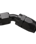 AN10 45 Degree Swivel Hose End Fitting Aluminum Black For Stainless And Nylon Braided Hose 6061-T6 Billet Aluminum Anodized 7/8-14 UNF