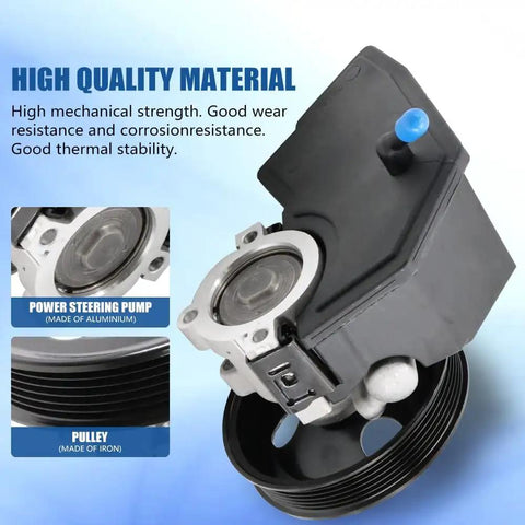 Jeep Cherokee Wrangler TJ 4.0L Power Steering Pump With Pulley Heavy-Duty Hydraulic Pump Replacement For 1996-2003 Jeep Models close-up