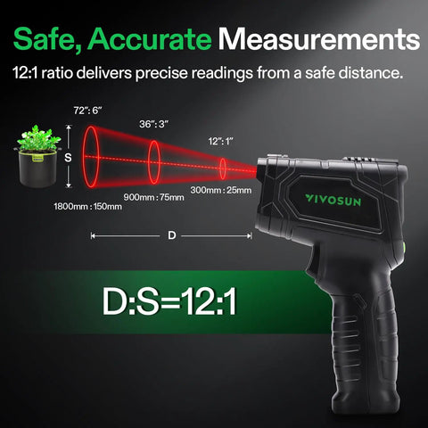 VPD Thermometer For Plants Handheld Environmental Monitor With Rapid Five Second Readings Tracks Leaf And Air Temperature Humidity And Vapor Pressure Deficit For Indoor Grow Rooms Home Gardeners And HVAC Techs, black handheld unit