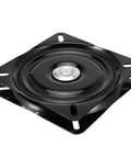 3 Pack 6 Inch Heavy Duty Bar Stool Swivel Plate Replacement Featuring 360 Degree Smooth Spin Square Base view of black swivel plate.