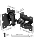 Heavy Duty Iron Self Closing Gate Hinges With Reliable Quick Release Pins And Simple Tool Free Setup For Fence Or Barn Doors That Handle Daily Wear Without Skipping A Beat, detailed view with dimensions.