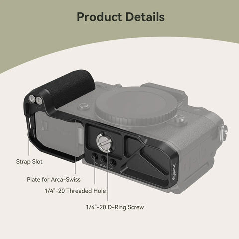 Zf Handgrip L Shape Grip For Nikon Zf With Ergonomic Silicone Grip Built In Quick Release Plate Arca Compatible on camera