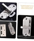 Stainless Steel Sliding Door Lock Latch Privacy Bolt With Countersink Design For Barn Doors And Interior Sliding Doors Heavy Duty Built To Take A Beating Easy Installation Durable Rust Resistant Hardware Scratch Resistant Security Bolt, showing wet and installed lock, mounting plate, and latch.