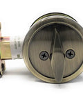Boss Level Security Grade 2 Single Cylinder Deadbolt With Thumb Turn, Adjustable Backset, Antique Brass Finish