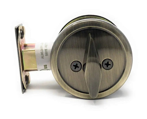 Boss Level Security Grade 2 Single Cylinder Deadbolt With Thumb Turn, Adjustable Backset, Antique Brass Finish
