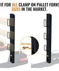 Beefy Heavy Duty Universal Anti Roll Bar For Clamp On Pallet Forks And Tractor Buckets showing bolt fixing detail