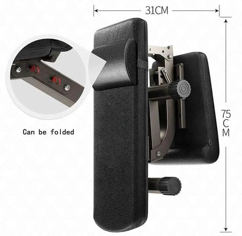 Foldable Dumbbell Bench For Home Gym Adjustable Sit-Up Bench And Weightlifting Stool 300kg Capacity folded view with measurements