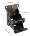 Rock Solid Folding Table Leg Brackets With Self Lock Hinges And Screws For Quick Workbench Upgrades Adjustable Zero To Ninety Degrees bears up to five hundred pounds matte black bracket detail.