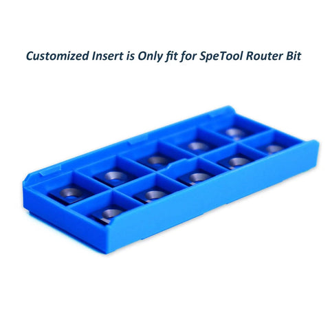 Blue case of inserts for Top And Bottom Bearing Flush Trim Router Bit With Half Inch Shank Pro Grade Industrial Woodworking Tool.