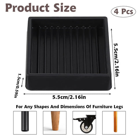 Straight Up Heavy Duty Rubber Floor Savers And Non Slip Furniture Pads 5.5x5.5cm for securing furniture like sofas and tables.