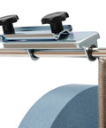 Close-up of the adjustable clamps on the Built Tough 240W Electric Knife Sharpener and Versatile Bench Grinder.