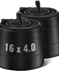Two Pack 16x4 Inch Fat Tire Inner Tubes With Schrader Valve For Kids Electric Bikes Built Tough Butyl Rubber Reliable Air Retention