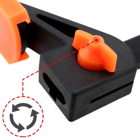 Close-up of adjustment knob on Eight Inch Quick Grip Clamps Four Pack Adjustable Wood Clamps For Woodworking Bar Clamps For Furniture Assembly