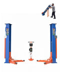 Heavy Duty Portable Two Post Car Lift With 8000 Lbs Capacity And Electric Lock Adjustable Height Up To 51 Inches, shown in garage use.