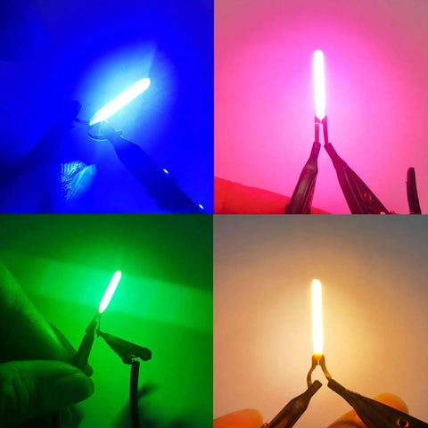 4-Pack Red Flexible LED Filament Strands, 300mm Length, Same-End Terminals For Easy DIY Wiring, 3V Diode in different color glows