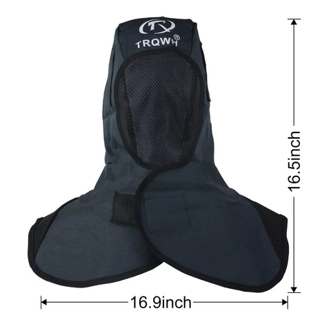 Heat Resistant Welding Hood Neck Protection With Abrasion Guard And Shoulder Drape Protective Head Cover For Sparks And Splashes On The Job Gray For Daily Use, 16.9in x 16.5in.