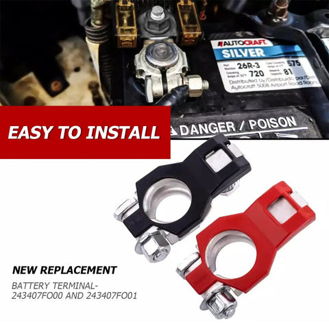 Top Post Battery Terminal Clamp Set 2 Pack For Positive And Negative Posts Tough As Nails Durable Galvanized Iron