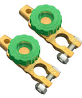 Top Post 12V Battery Disconnect Switch Kit For Cars, Quick Disconnect Cut Off With Easy Knob On Off, 125 Amp, Fits 15 To 17 Millimeter Negative Post, 2 Pack
