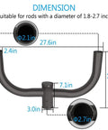 Dual Bullhorn Mounting Bracket For Two LED Parking Lot Lights dimensions diagram showing length and diameter measurements.