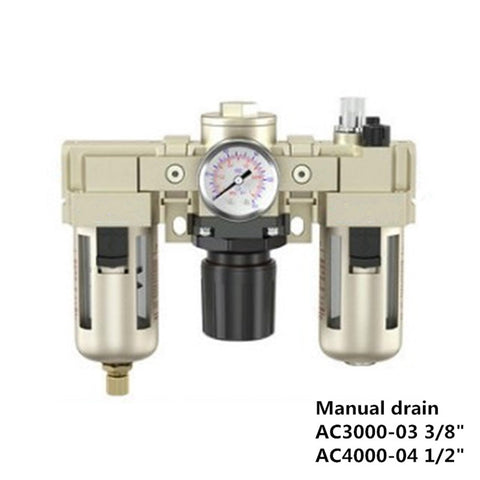Modular F.R.L. Units With Solenoid Valves And Pressure Regulating Valve For Pneumatic Systems AF2000-02D color unit with gauge