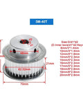 Top Shelf Aluminum HTD5M Timing Belt Pulley 40 Tooth Heavy Duty Transmission Sheave showing 21mm width and 19mm bore keyway.