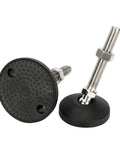 Built Tough 4 Pack Heavy Duty Swivel Leveling Feet M20 Adjustable Threads 304 Stainless Steel Rods 3.1 Inch Nylon Base Black in detail.