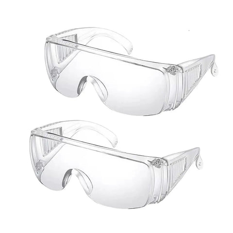 2 Pairs Dustproof And Splashproof Louvered Safety Goggles For Construction, Lab, And Chemistry Use With Wraparound Protection