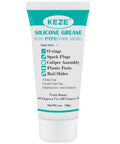 Front view of KEZE silicone grease tube with PTFE, 1 oz, teal cap; for o-rings, plastic parts.