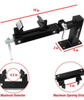 Rotating Bench Vise Clamp Work Stand For Motorcycles ATVs Dirt Bikes Multi Tool For Shop Use Automotive Tools Heavy Duty Vise With 5 Inch Jaw Opening And Adjustable Clamps, black steel, 18x3x6 inch dimensions shown