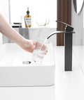 Vessel Sink Faucet Modern Waterfall In Oil Rubbed Bronze For Single Hole Install One Handle Vanity Bath Tap With Pop Up Drain
