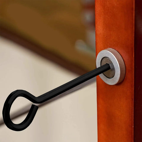 12 Piece Hex Dogging Key Set With Full Loop For Key Ring in use on a door, showing durability and functionality in exit devices.