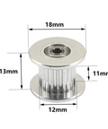 20 Teeth 5mm Bore 10mm Wide GT2 Aluminum Idler Pulley Timing Belt Wheel For 3D Printers And CNC Machines, Low Noise, High Precision, Rust Resistant, Durable Aluminum Alloy Accessory Pack Of 10, 18mm pulley