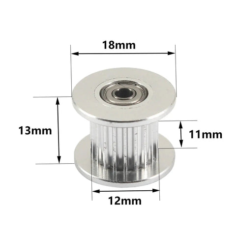 20 Teeth 5mm Bore 10mm Wide GT2 Aluminum Idler Pulley Timing Belt Wheel For 3D Printers And CNC Machines, Low Noise, High Precision, Rust Resistant, Durable Aluminum Alloy Accessory Pack Of 10, 18mm pulley