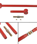 BeefedUp Adjustable Rear Suspension Panhard Track Bar With GreaseGrooved Bushing Design For Quiet Stable Handling Smooth Ride And LongLasting Lubrication Under Heavy Load red steel with threaded adjuster and hardware