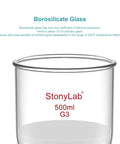 Borosilicate Glass Buchner Filtering Funnel With Fine Frit G3 94mm ID 100mm Depth 24/40 Standard Taper Inner Joint 500ml Capacity
