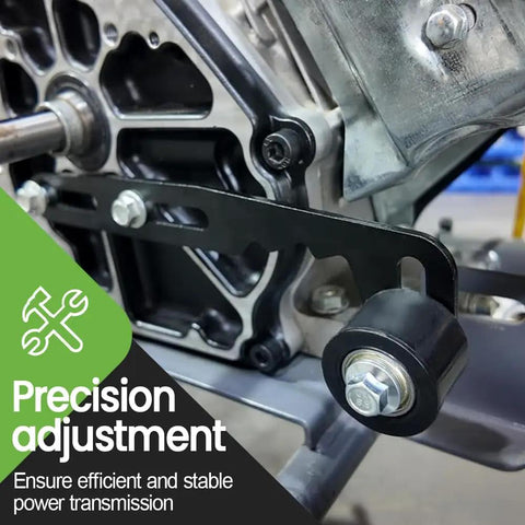 Rock The Ride With This Sweet Bike Chain Tensioner Kit That Slams Perfect Shifts On Mini Bikes With High Strength Build and Smooth Roller Adjustments, black metal roller on mini bike frame