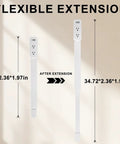 Flexible Outlet Extender Stick With Usb A And C Fast Charge Plus Two Ac Receptacles Stretches 22 To 34 Inches Swivels 180 Degrees Nips The Pinch Behind Couches And Desks, shown in two sizes.