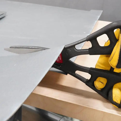 12 Inch Aluminum Snip With Comfort Grip Built For Straight Cuts And Gentle Curves Pro Grade Quality, Pressure Fit Blades, Big Handle Loops For Easy Grip, Sleek Head For Smooth Maneuverability, Optional Snip Holster For Quick Access