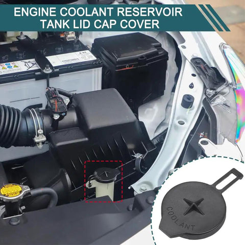 Engine Coolant Reservoir Cap Replacement For Toyota Corolla Yaris Scion Models 2012 2019 Expansion Tank Lid Cover Fits OEM 16471-23030 16471-0Q010 1306F5 1306J3 shown installed in engine bay
