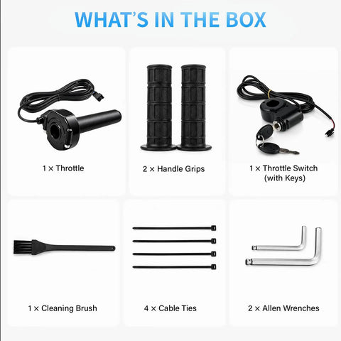 Full Twist Throttle Fits Ridstar Q20 Q30 H20 Surron Style 3 Pin Plug And Play Wiring Compatible With YVY C20 Electric Dirt Bike Upgrade: throttle, grips, keys
