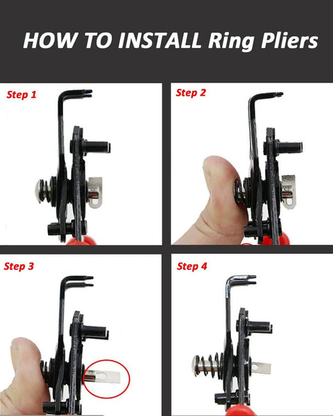 Installation steps for All In One Snap Ring Pliers Set With Interchangeable Jaw Heads For 45 90 And 180 Degree Angles