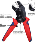 Heavy Duty Ratcheting Crimping Tool With Interchangeable Jaws For Heat Shrink Connectors and Wire Terminals complete with padded grips.
