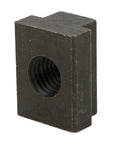 Beefy High Strength T Slot Nut With Black Oxide Finish Threaded For A Tight Rock Solid Fit In Machine Tool Table Slots Undersized For Precise T Slot Alignment In 45 Steel Construction, black steel threaded block